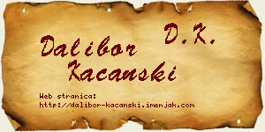 Dalibor Kaćanski vizit kartica